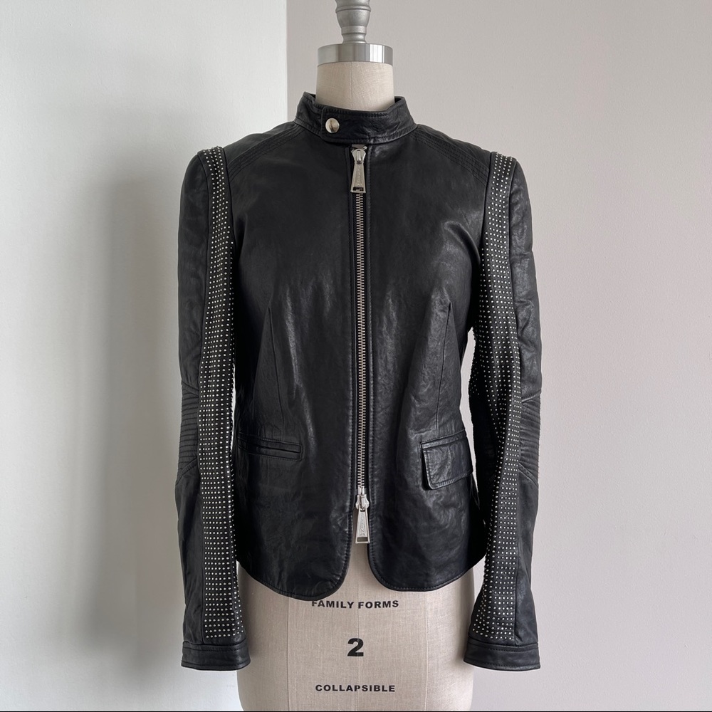 Philipp Plein studded leather jacket S black
